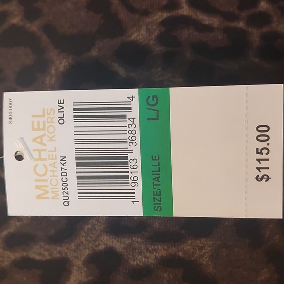 NWT, MICHAEL KORS blouse, size L, dark khaki/black color - Picture 6 of 6